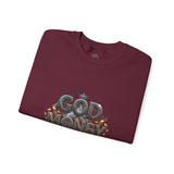 Crewneck Sweatshirt — "God Money Power" Graphic Pullover