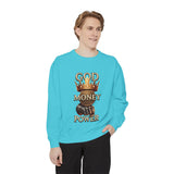 Sweatshirt — 'God Money Power' Crown & Fist Graphic Crewneck