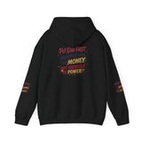 Motivational Hoodie — "Put God First: Hustle for the Money, Put Yourself in Power"