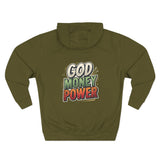 God Money Power Hoodie — Retro Bold Graphic Pullover