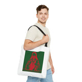 Religious Icon Tote Bag — Red & Green Saint Artwork All-Over Print