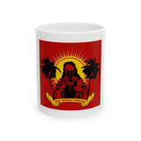 Ceramic Mug - 'God Money Power' Retro Palm Sunset Graphic Coffee Mug (11oz/15oz)
