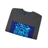 Crewneck Sweatshirt — 'God Money Power' Blue Graphic Pullover