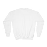 Youth Crewneck Sweatshirt — Vintage Halloween Pumpkin "GOD MONEY POWER"