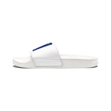 Men's Slide Sandals with Blue Floral Crest Design