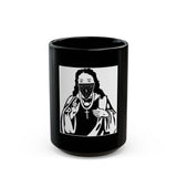 Black Mug — Saint Illustration with Bandana Mask (11oz & 15oz)