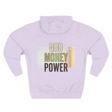 God Money Power Hoodie — Three-Panel Fleece Graphic Hoodie