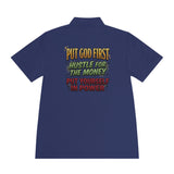 Faith & Hustle Polo — "Put God First, Hustle for the Money, Put Yourself in Power" Sport Shirt