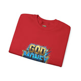 God Money Power Crewneck Sweatshirt — Bold Faith & Hustle Graphic Pullover