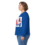 Long Sleeve Tee — "God Money Power" Patriotic Jesus Graphic