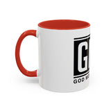 GMP 'God Money Power' Accent Coffee Mug – Bold Black Logo 11/15oz
