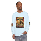Long Sleeve T‑Shirt — "God Money Power" Pyramid Graphic
