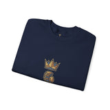 Crewneck Sweatshirt — "God Money Power" Crown & Coin Graphic