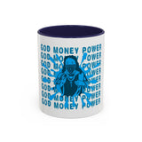 God Money Power Accent Coffee Mug — Blue Graphic 11/15oz