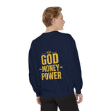 GMP "God Money Power" Sweatshirt — Gold Foil Graphic Crewneck