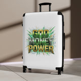Hard-Side Suitcase — 'God Money Power' Bold Graphic Travel Luggage