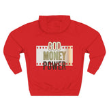 God Money Power Hoodie — Three-Panel Fleece Graphic Hoodie