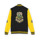 God Power Letterman Jacket — Retro Faith Varsity Coat