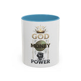 God Money Power Accent Coffee Mug — Inspirational Faith & Wealth Design (11/15 oz)