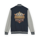 Letterman Jacket — 'God Money Power' Retro Crest Varsity Jacket