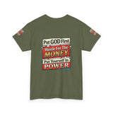 Put GOD First Hustle For The MONEY Tee - Faith & Motivation Graphic T-Shirt