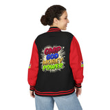 Letterman Jacket — GMP Good Money Power Colorful Splash Varsity Coat