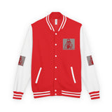 Letterman Jacket — 'God Money Power' Retro Religious Graphic
