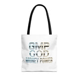 Money Power Tote Bag — 'GMP GOD' Metallic Typographic Canvas Tote