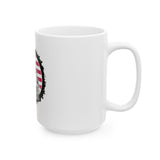 God Money Power Ceramic Mug — Patriotic Jesus Bandana Design (11oz & 15oz)