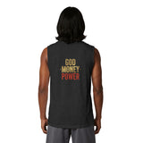 Muscle Tank — Retro 'God Money Power' Jesus Graphic Tank Top