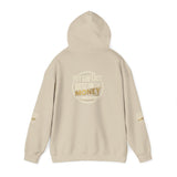 Money Vibes Hoodie — Gold Script Graphic Hooded Sweatshirt