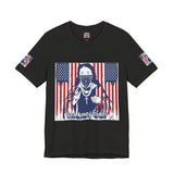God Money Power Tee — Patriotic Bandana Saint Graphic T-Shirt