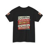 Put GOD First Hustle For The MONEY Tee - Faith & Motivation Graphic T-Shirt