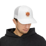 Halloween Pumpkin Patch Hat-“God Money Power” Pumpkin Snapback- Trucker Cap