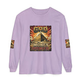 Long Sleeve T‑Shirt — "God Money Power" Pyramid Graphic
