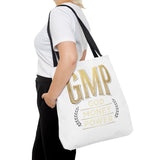 GMP Tote Bag - "God Money Power" Gold Lettering Inspirational Canvas Tote