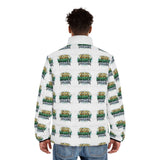 Men's All-Over Print Puffer Jacket — 'God Is My Power' Graphic Winter Coat