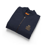 God Money Power- Embroidered Workwear Duck Cloth Vest — Durable Zip-Up Utility Vest