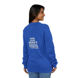 God Money Power Graphic Sweatshirt — Blue Retro Anime Streetwear