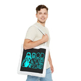 Tote Bag — Retro Neon "God Money Power" Graphic Tote