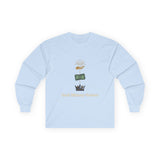 Long Sleeve Tee — "God · Money · Power" Graphic