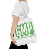 GMP 'God Money Power' Tote Bag - Bold Green Logo Canvas Tote