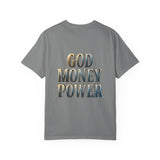 God Money Power T‑Shirt — Graphic Front & Back Statement Tee