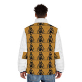 Men's Puffer Jacket — Vintage Monk Pattern All-Over Print