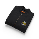 God Money Power- Embroidered Duck Cloth Work Vest — Durable Zip-Up Utility Vest with Chest Logo