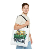 Tote Bag — "God Money Power" Graphic Religious Motivational Tote