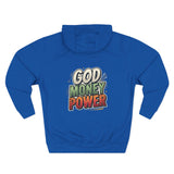 God Money Power Hoodie — Retro Bold Graphic Pullover
