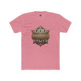 Crew Tee — "God Money Power" Vintage Shield Graphic