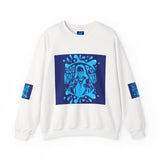 Crewneck Sweatshirt — 'God Money Power' Blue Graphic Pullover