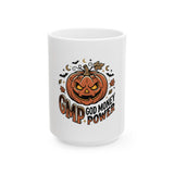 Halloween Pumpkin 'GMP God Money Power' Ceramic Mug (11oz & 15oz)